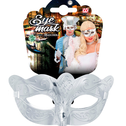 e-carnavalskleding-SYK Oogmasker metallic zilver