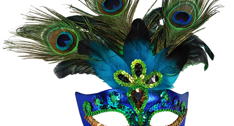 e-carnavalskleding-SYK Oogmasker pauw met veren