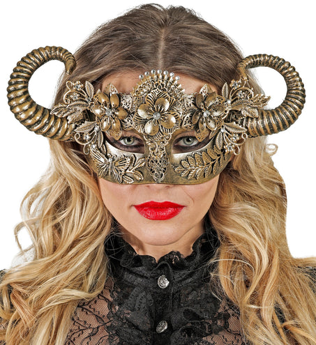 e-carnavalskleding-SYK Oogmasker Ram goud luxe