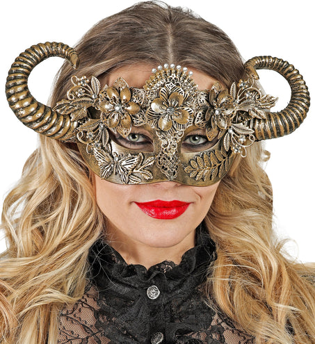 e-carnavalskleding-SYK Oogmasker Ram goud luxe