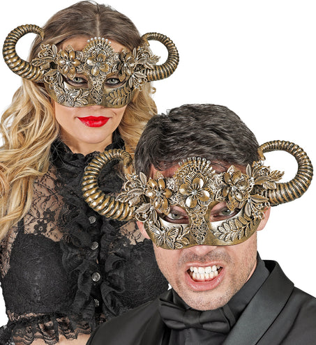 e-carnavalskleding-SYK Oogmasker Ram goud luxe
