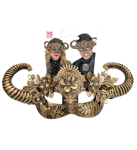 e-carnavalskleding-SYK Oogmasker Ram goud luxe