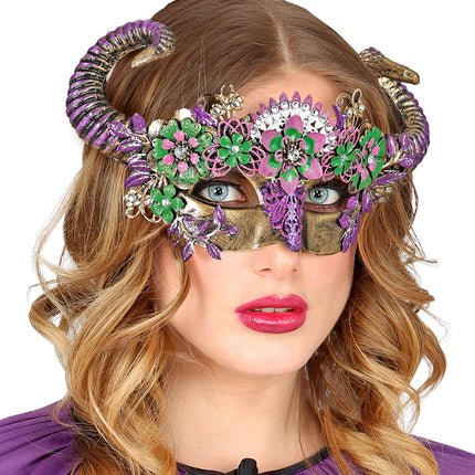 e-carnavalskleding-SYK Oogmasker Ram met bloemen luxe