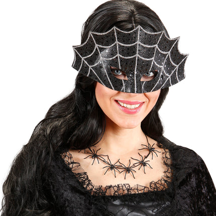 e-carnavalskleding-SYK Oogmasker spinnenweb heks