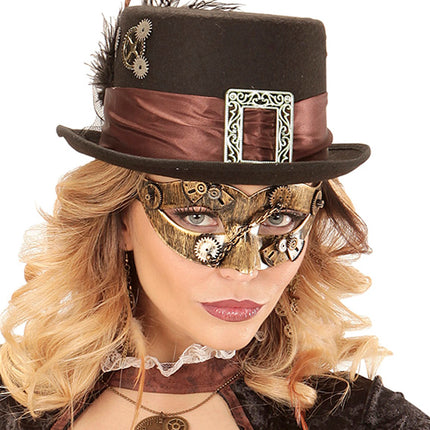 e-carnavalskleding-SYK Oogmasker steampunk goud