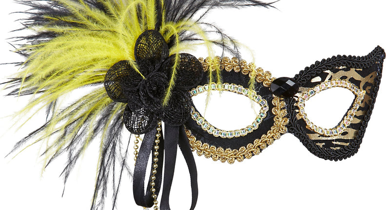 e-carnavalskleding-SYK Oogmasker tijger met veren