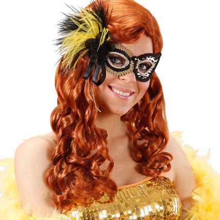 e-carnavalskleding-SYK Oogmasker tijger met veren