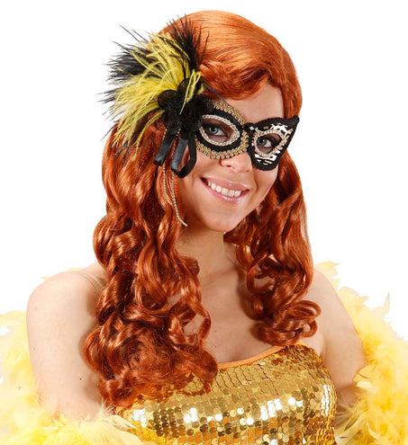 e-carnavalskleding-SYK Oogmasker tijger met veren
