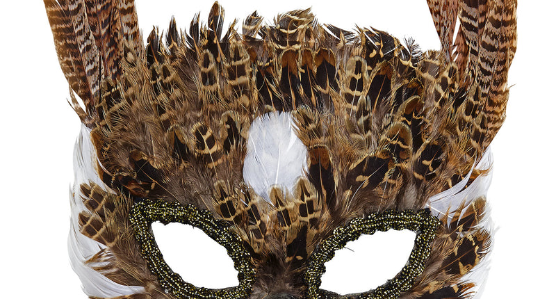 e-carnavalskleding-SYK Oogmasker uil met veren