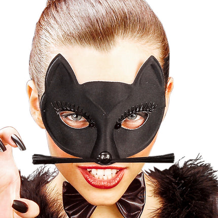 e-carnavalskleding-SYK Oogmasker zwarte kat krabbie