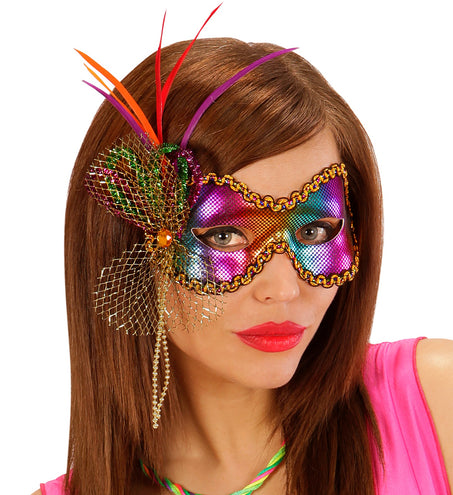 e-carnavalskleding-SYK Oogmaskers in regenboog kleuren