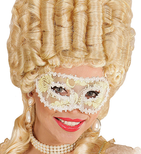 e-carnavalskleding-SYK Oogmaskers met witte roos