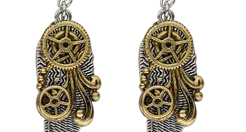 e-carnavalskleding-SYK Oorbellen steampunk met vleugels
