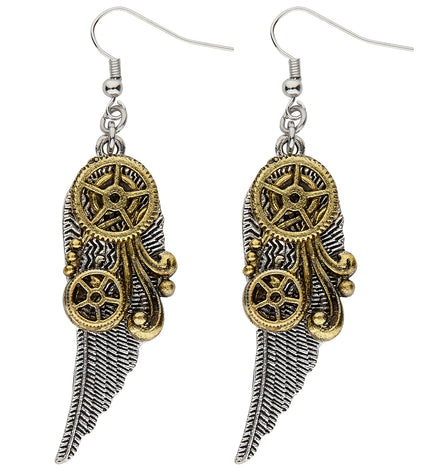 e-carnavalskleding-SYK Oorbellen steampunk met vleugels