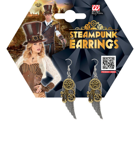e-carnavalskleding-SYK Oorbellen steampunk met vleugels