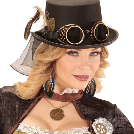 e-carnavalskleding-SYK Oorbellen steampunk veren