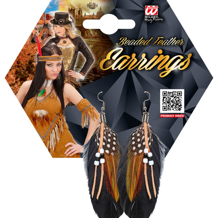 e-carnavalskleding-SYK Oorbellen steampunk veren
