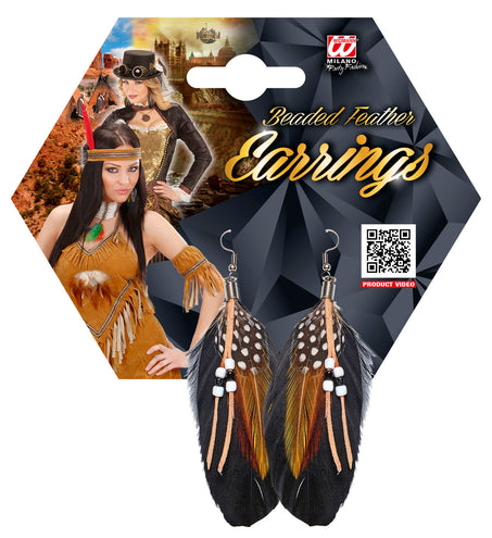 e-carnavalskleding-SYK Oorbellen steampunk veren