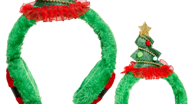 e-carnavalskleding-SYK Oorwarmers met kerstboom