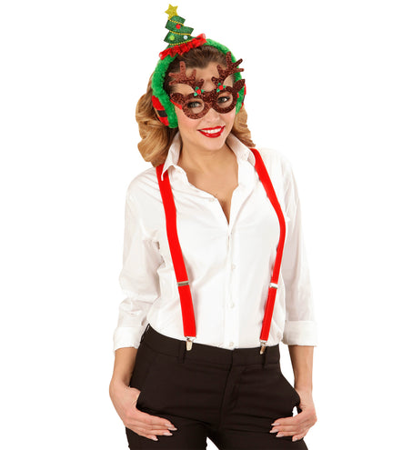 e-carnavalskleding-SYK Oorwarmers met kerstboom