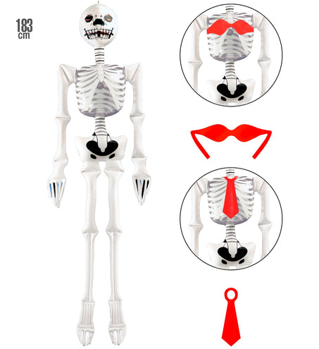 e-carnavalskleding-SYK Opblaasbaar skelet 183cm
