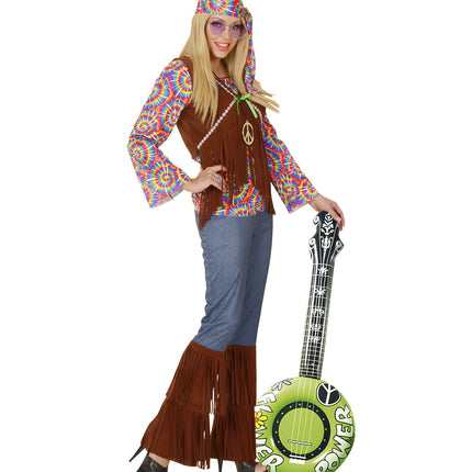 e-carnavalskleding-SYK Opblaasbare banjo Hippie Flower power groen