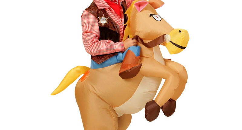 e-carnavalskleding-SYK Opblaasbare cowboy paarden voor kids