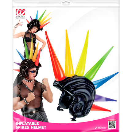 e-carnavalskleding-SYK Opblaasbare gekleurde spike helm