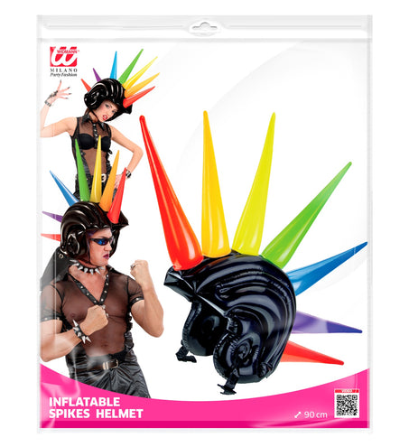 e-carnavalskleding-SYK Opblaasbare gekleurde spike helm