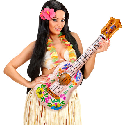 e-carnavalskleding-SYK Opblaasbare gitaar hawaii print