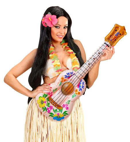 e-carnavalskleding-SYK Opblaasbare gitaar hawaii print