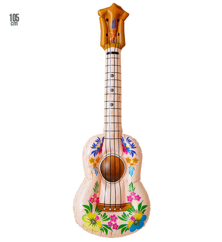 e-carnavalskleding-SYK Opblaasbare gitaar hawaii print