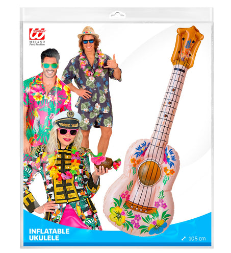 e-carnavalskleding-SYK Opblaasbare gitaar hawaii print