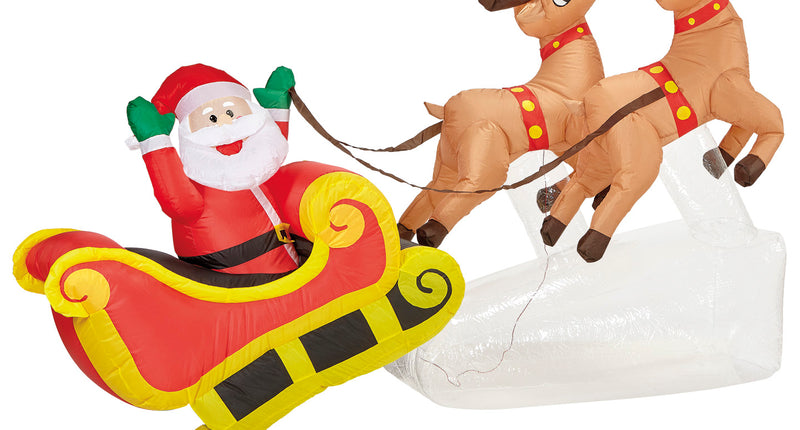 e-carnavalskleding-SYK Opblaasbare kerstman met rendieren 244cm