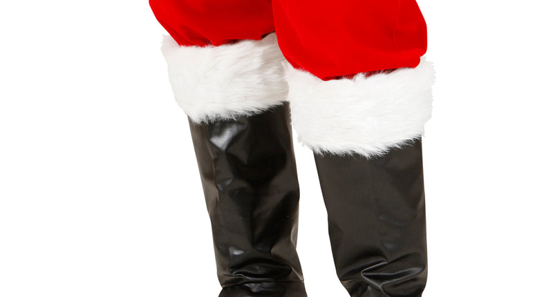 e-carnavalskleding-SYK Opzetlaarzen kerstman zwart met pluche