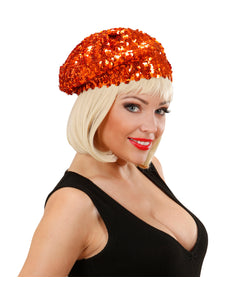 e-carnavalskleding-SYK Oranje baret pailletten glitter muts