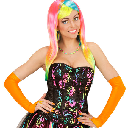 e-carnavalskleding-SYK Oranje neon handschoenen