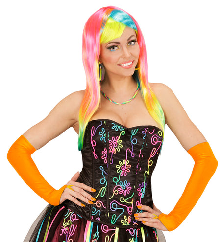 e-carnavalskleding-SYK Oranje neon handschoenen