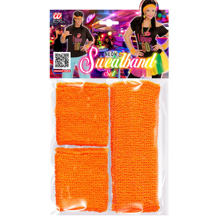 e-carnavalskleding-SYK Oranje zweetbanden set neon