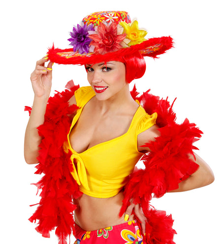 e-carnavalskleding-SYK Paarse bloemen haarclip met glitters