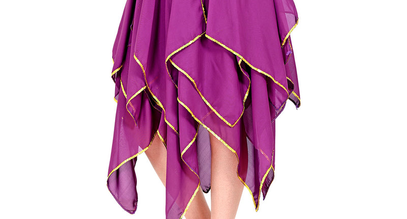 e-carnavalskleding-SYK Paarse chiffon rok