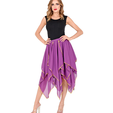 e-carnavalskleding-SYK Paarse chiffon rok