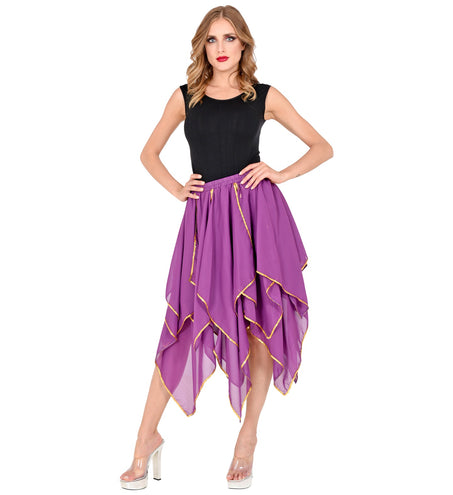 e-carnavalskleding-SYK Paarse chiffon rok