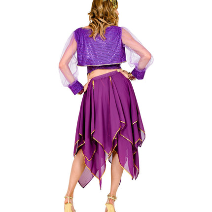 e-carnavalskleding-SYK Paarse chiffon rok
