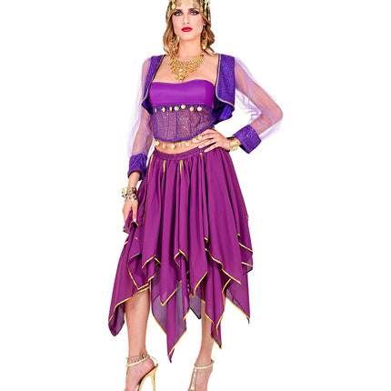 e-carnavalskleding-SYK Paarse chiffon rok