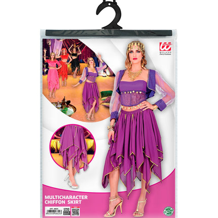 e-carnavalskleding-SYK Paarse chiffon rok