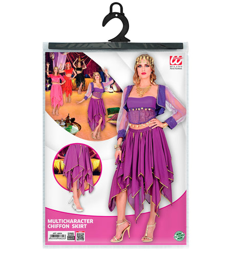 e-carnavalskleding-SYK Paarse chiffon rok