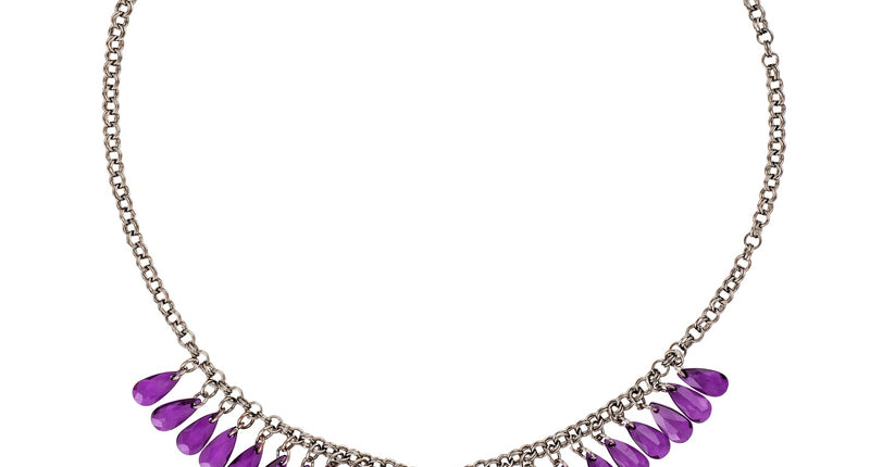 e-carnavalskleding-SYK Paarse gothic ketting met kruis