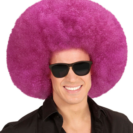 e-carnavalskleding-SYK Paarse oversized Afro pruik