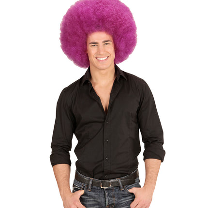 e-carnavalskleding-SYK Paarse oversized Afro pruik